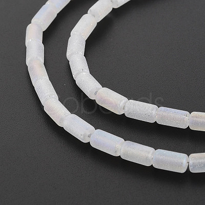 Electroplate Frosted Glass Beads Strands EGLA-T008-026-A01-1