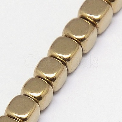 Electroplate Non-magnetic Synthetic Hematite Beads Strands G-J172-3x3mm-08-1