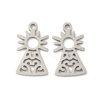 201 Stainless Steel Laser Cut Pendants STAS-P428-10P-02-1