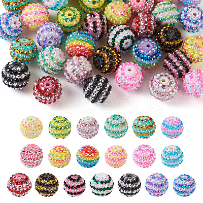 38Pcs 19 Colors Resin Rhinestone Beads Sets RESI-TA0001-81-1