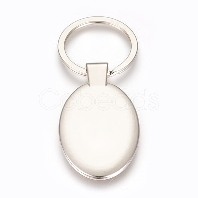 Zinc Alloy Cabochon Settings Keychain KEYC-E028-10P-1