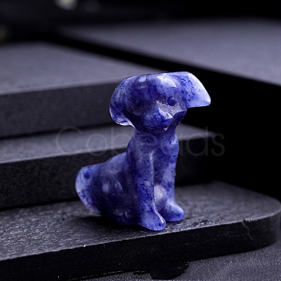 Dyed & Heated Natural Blue Aventurine Carved Dog Statue PW-WG97821-17-1