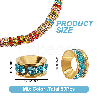 50Pcs Brass Spacer Beads RB-AR0003-23-1