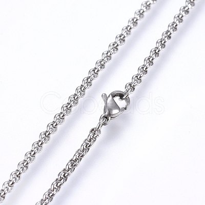 Tarnish Resistant 304 Stainless Steel Cable Chain Necklaces NJEW-P226-02P-01-1