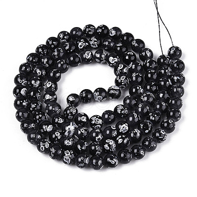 Baking Paint Glass Beads Strands DGLA-N015-8mm-10-1