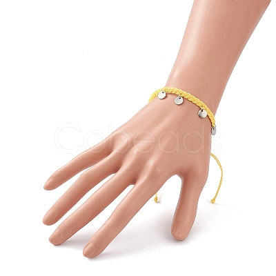 Waxed Polyester Cord Braided Bead Bracelets BJEW-JB05762-05-1