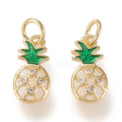 Brass Micro Pave Clear Cubic Zirconia Charms LS-ZIRC-K086-01G-1