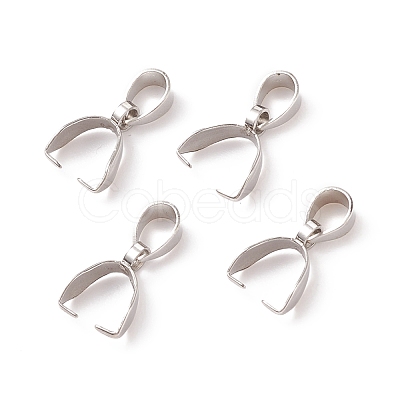 Non-Tarnish 201 Stainless Steel Pendant Pinch Bails STAS-P223-16P-C-1