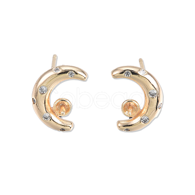 Brass Stud Earring Findings KK-N232-436-1