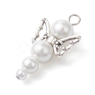 Glass Pearl Pendants PALLOY-JF02711-03-1