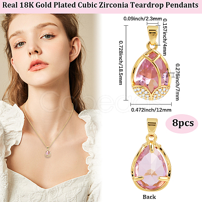 8Pcs Glass Pendants KK-BBC0020-79-1