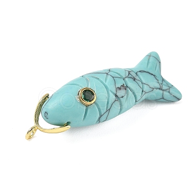 Synthetic Turquoise Carved Pendants X-G-P599-07G-08-1