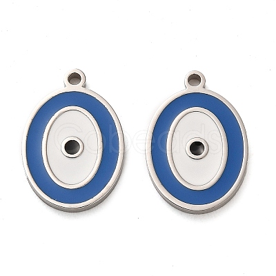 304 Stainless Steel Enamel Pendants STAS-L022-102P-1
