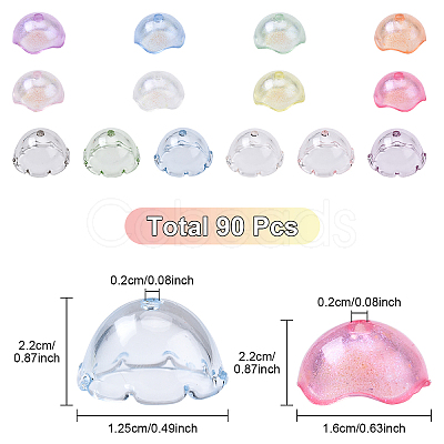 UV Plating Acrylic Bead Caps OACR-YW0002-39-1