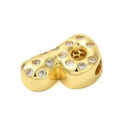 Rack Plating Brass Micro Pave Clear Cubic Zirconia Perdants KK-C067-11G-P-1