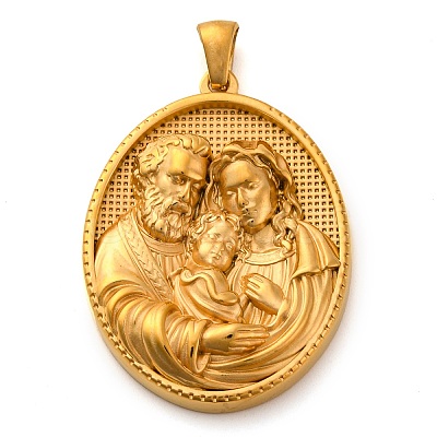 Religion Golden Tone 304 Stainless Steel Pendants LS-STAS-K289-01G-04-1