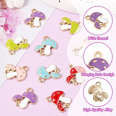 10Pcs 5 Colors Autumn Theme Alloy Enamel Pendants ENAM-YW0003-39-1
