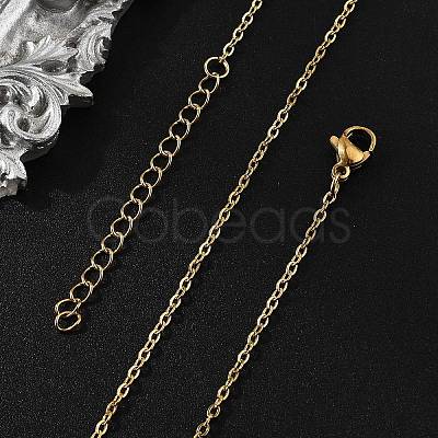 Ion Plating(IP) 304 Stainless Steel Cable Chain Necklace STAS-T040-PJ205-60-1