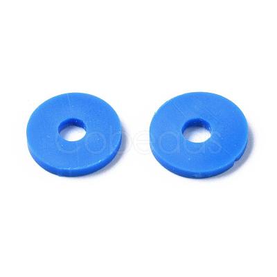 Flat Round Handmade Polymer Clay Beads CLAY-R067-10mm-33-1