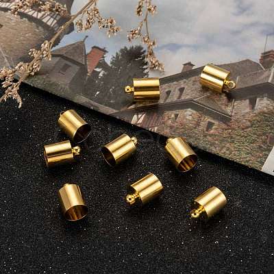 Brass Cord Ends KK-D219-12x8-G-1