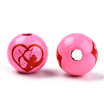 Spray Painted Wood Beads WOOD-N015-01-05-1