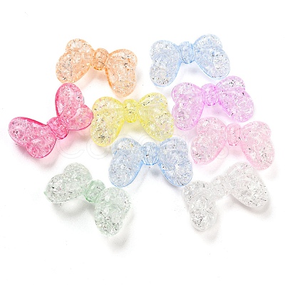 Plating Transparent Carckle Acrylic Beads MACR-D024-17-1