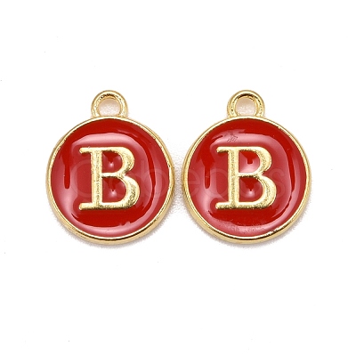 Golden Plated Alloy Enamel Charms ENAM-S118-03B-1