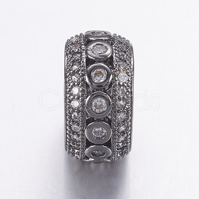 Brass Micro Pave Cubic Zirconia Beads ZIRC-G125-43B-1