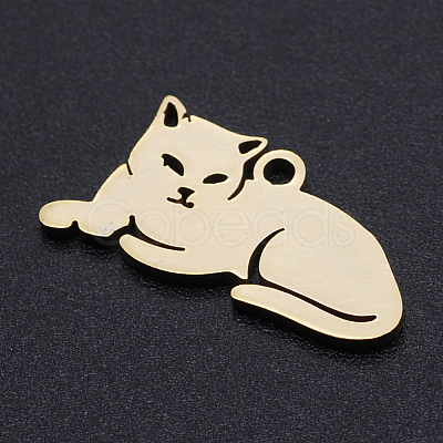 304 Stainless Steel Kitten Pendants STAS-N090-JN857-2-1
