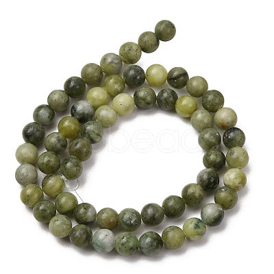 Natural Chinese Jade Beads Strands G-F363-6mm-1