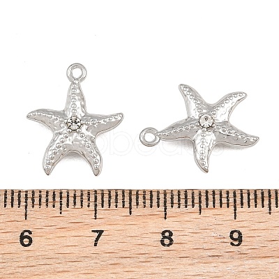 304 Stainless Steel with Crystal Rhinestone Pendants RB-CBABFDA-11C-P-1