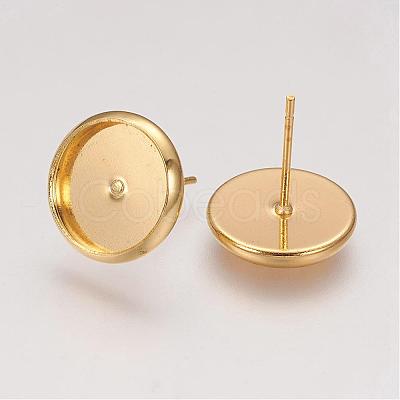 Brass Stud Earring Settings KK-H021-1G-NF-1