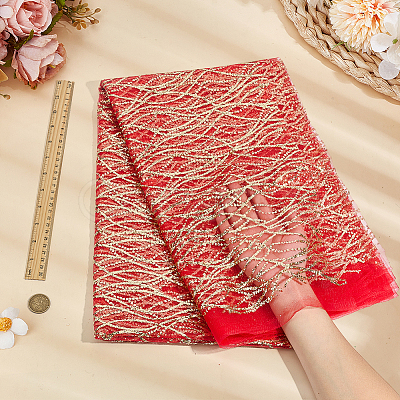 Polyester Sequins Fabric DIY-WH0683-51C-1