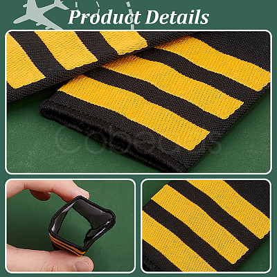 3 Pairs 3 Styles Rectangle Polyester Pilot Epaulettes FIND-GA0003-90A-1