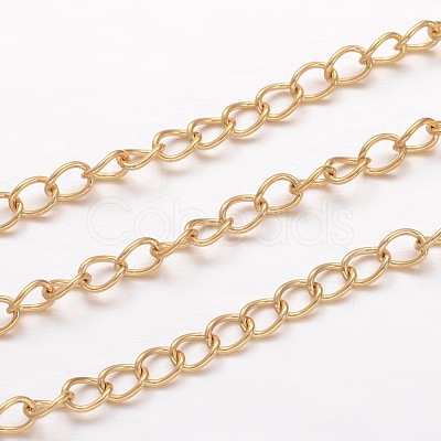 Ion Plating(IP) 304 Stainless Steel Curb Chains X-CHS-K004-11G-0.6mm-1