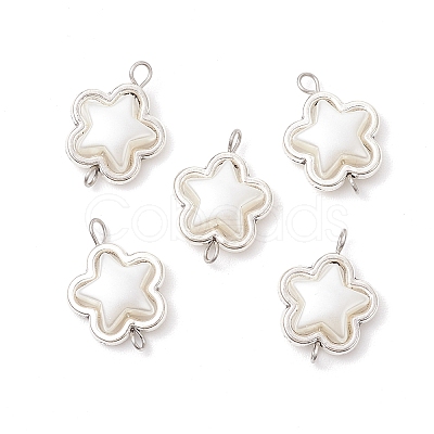 Alloy & ABS Plastic Imitation Pearl Star Connector Charms PALLOY-JF03871-1