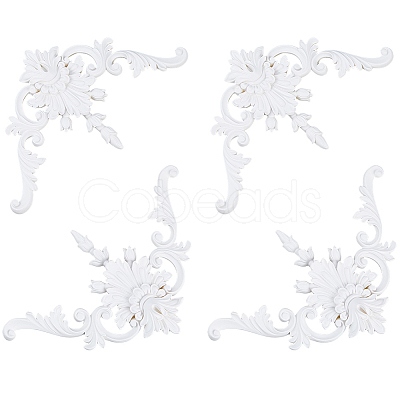 PU Flower Carved Corner Decor AJEW-WH0709-423-1