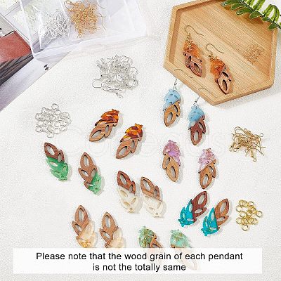 DIY Leaf Dangle Earring Making Kits DIY-OC0006-29-1