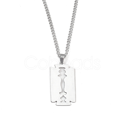 Non-Tarnish 201 Stainless Steel Pendant Necklaces for Man NJEW-Q336-02C-P-1