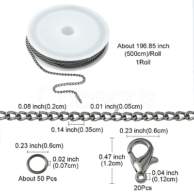 DIY Chain Bracelet Necklace Making Kit DIY-YW0006-37-1