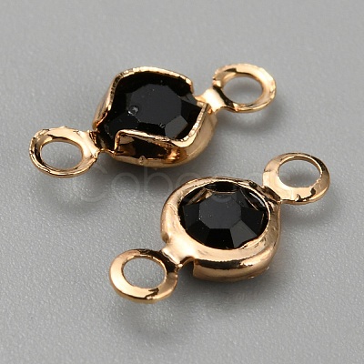 Brass Rhinestone Connector Charms RB-WH0001-08D-1
