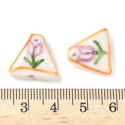 Flower Theme Handmade Porcelain Beads LAMP-D303-06B-03-1