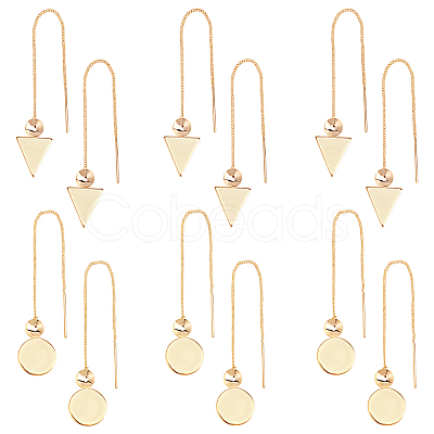 12Pcs 2 Styles Brass Stud Earring Findings KK-UN0001-09-1