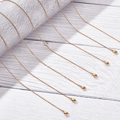 20Pcs Ion Plating(IP) 304 Stainless Steel Cable Chains Necklaces Set for Men Women NJEW-NB0001-06-1