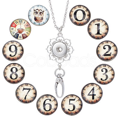 SUNNYCLUE DIY Half Round Pendant Necklace Making Kits DIY-SC0020-01A-1