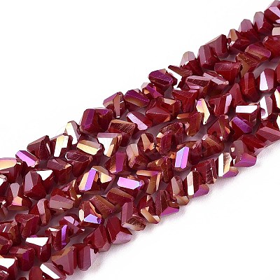 Electroplate Opaque Glass Beads Strands GLAA-N022-4mm-15-1