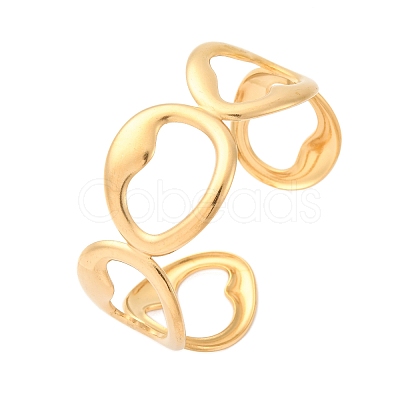 304 Stainless Steel Cuff Bangles for Women BJEW-D306-07G-1