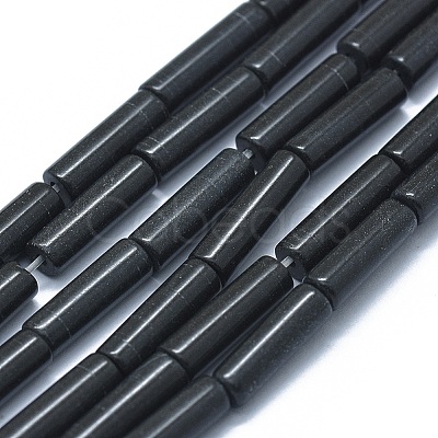 Natural Black Stone Beads Strands G-F631-D10-1