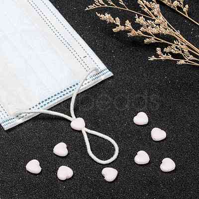 Heart PVC Plastic Cord Lock for Mouth Cover KY-D013-04J-1