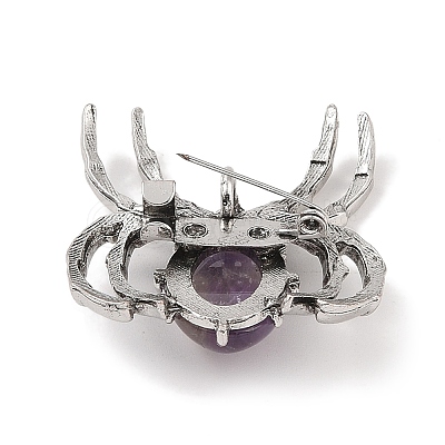 Natural Amethyst Brooches G-A224-01AS-10-1
